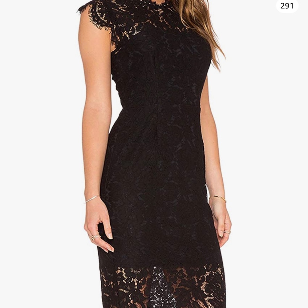Black lace cocktail dress